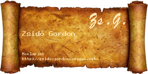 Zsidó Gordon névjegykártya